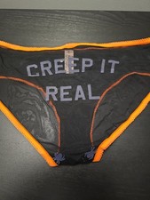 Victoria s Secret Medium Halloween Edition Rare Creep It Real Spiders Mesh Panty