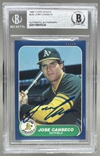 5534 Jose Canseco 1986 Fleer Update #U-20 Rookie RC IP Auto BGS AUTH