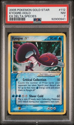 Pokemon Kyogre Gold Star Holo EX Delta Species 112/113 PSA 7