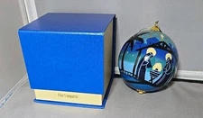 Pier 1 Li Bien Glass Painted Inside 4" Nativity Christmas Ornament 2017 w/Box