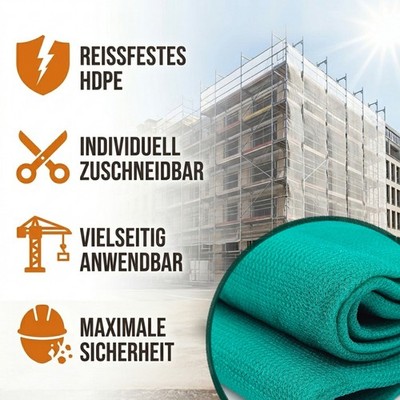 Lacers Gerüstschutznetz HDPE - Reißfestes Staubschutznetz für Baustelle, Garten
