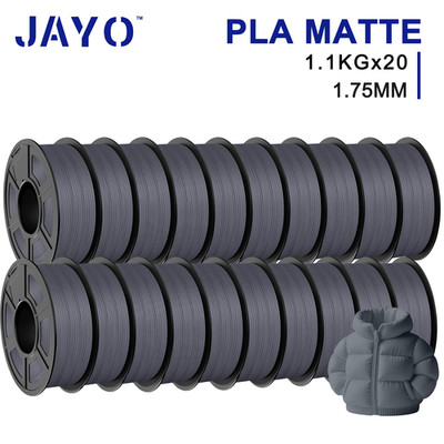 JAYO 20KG PLA Matt Grau 3D Filament mit Matter Oberfläche 1.1KG/Spule 1.75mm