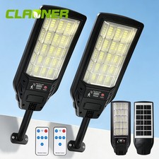 1/2PC 5000LM LED Solar Street Lights Motion Sensor Garden Yard Flood Roud Lamp