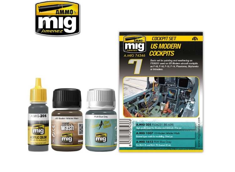 Ammo Mig A.Mig7436 35ml x2 & 17 - US Modern Cockpits - Weathering Set