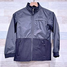 Columbia Steens Mt II Overlay Fleece Jacket Black Full Zip Boys Medium 10 12