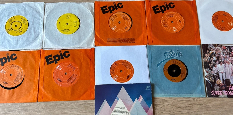 ABBA LOT OF ELEVEN 7" SINGLES EPIC 1974-1980 EX-NR MINT ENGLAND ALL SOUND GREAT - Image 2 of 4