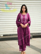 Khadi Cotton Women's Salwar Kameez Indian Designer Top Kurti Pant Dupatta Set