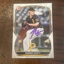 2023 Bowman Draft Zander Mueth Pittsburgh Pirates 1st #BD-131 AUTO SIGNED IP