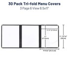 WeChef 30 Pack Restaurant Menu Cover 8.5x11" Triple Fold 6 View  Double Stitch — photo 4