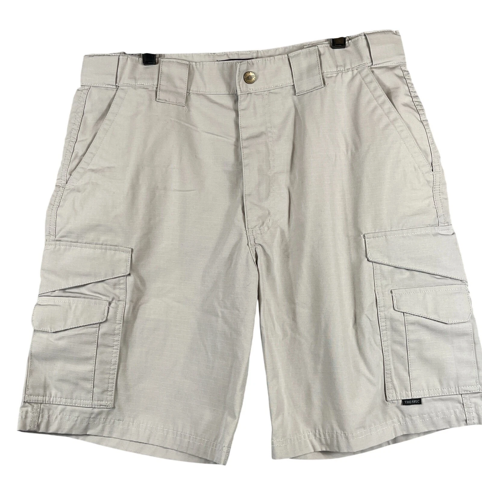 TRU-SPEC Mens 36 Cargo Shorts Ripstop Tactical Khaki Beige Utility Casual NWOT