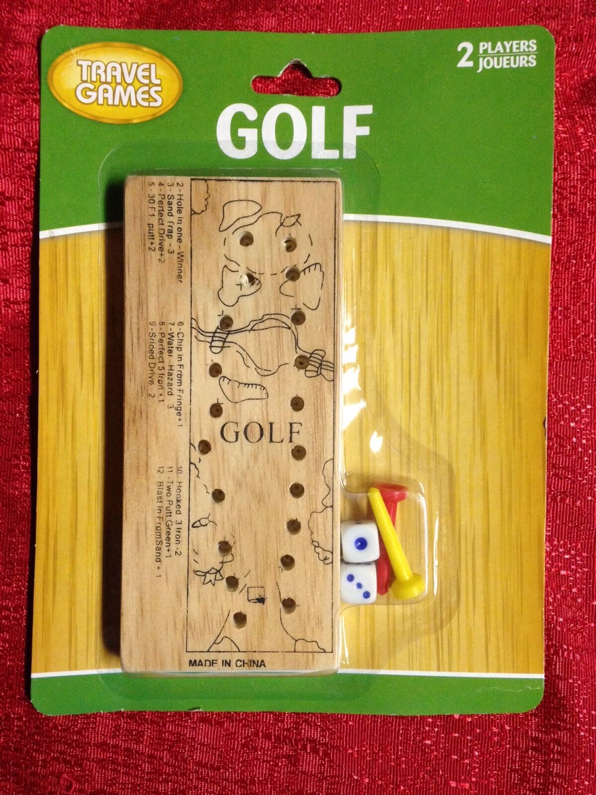 2 Player Golf Peg Game Travel or Home Toy Wooden Course Golfer MIB for sale  online