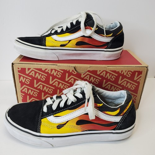 Vans Old Skool Flames Rosso Giallo Nero Scarpe Skateboard Uomo Taglia 4,5 Donna 6 - Foto 5 di 9