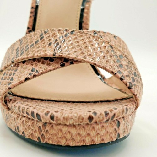 Zapatos de salón de tacón de aguja rosa qupid con patrón de serpiente en talla 7 para mujer - Imagen 10 de 12
