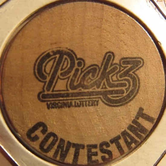 Vintage Pick 3 Virginia Lottery Wooden Nickel Token VA eBay