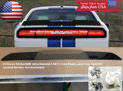 #ad 2 Piece Trunk Decklid Spoiler Gurney Flap Wicker bill For 08 14 Dodge Challenger $85.99