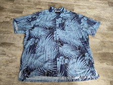 RARE Jams World Hawaiian Aloha Button Up Vintage Floral Blue Shirt 4XL USA Made