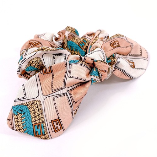Fendi Vintage FF Zucca Logo Jacquard Scrunchie Hair Accessory Hair