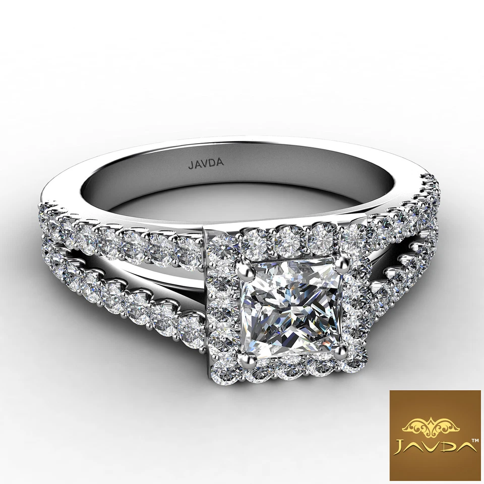 Princess Semi Mount Prong Setting Diamond Engagement Ring 14k White Gold 0.75Ctw - Image 2 of 4
