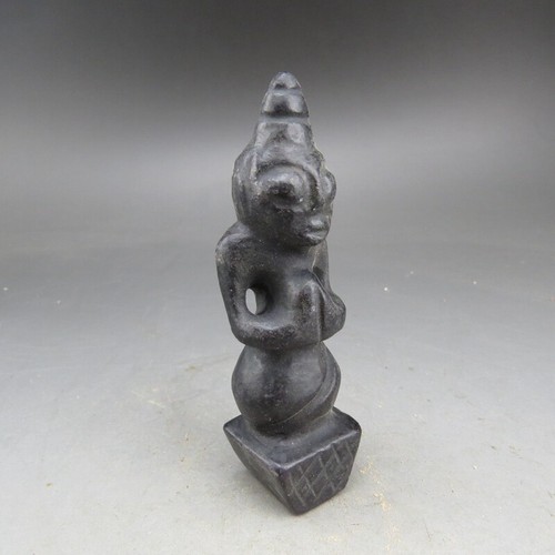 Chinese old jade,Hongshan culture,Black magnet,rare Apollo,pendant Y529 - Picture 2 of 5