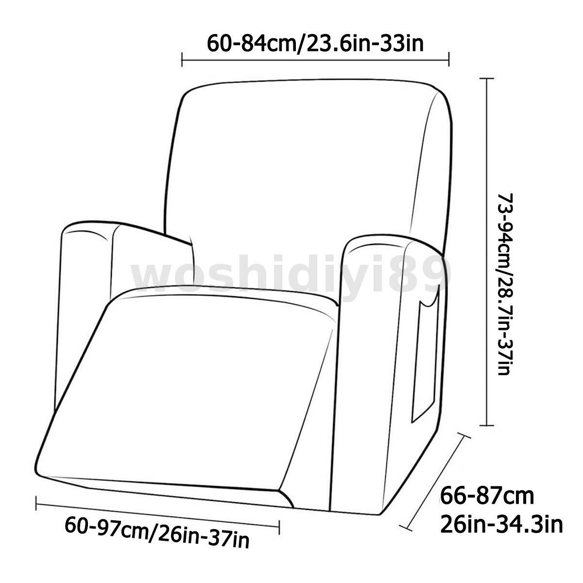 8Piece 3 Seater Stretch Recliner Cover Thick Soft Recliner Chair Slip
