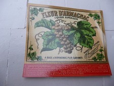 étiquette ancienne FLEUR D' ARMAGNAC PAUL GROSCASSAND FLEURANCE ( GERS )