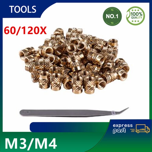 60/120X Gewindeeinsatz M3,M4 3D-Druck Einpressmutter Heat Set Insert