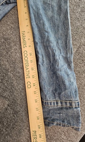 Hydraulic Denim Jean Trucker Jacket Small Wash Button Down Cotton Stretch Womens - Picture 12 of 12