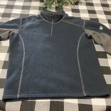 KUHL REVEL KASHMIRA 1/4 Zip JACKET PULL OVER Sweater Boys Medium 10-12 Blue Gray