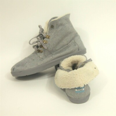 Toms Gray Chukka Boots Cotton/Hemp uppers Faux Shearing  display picture 2