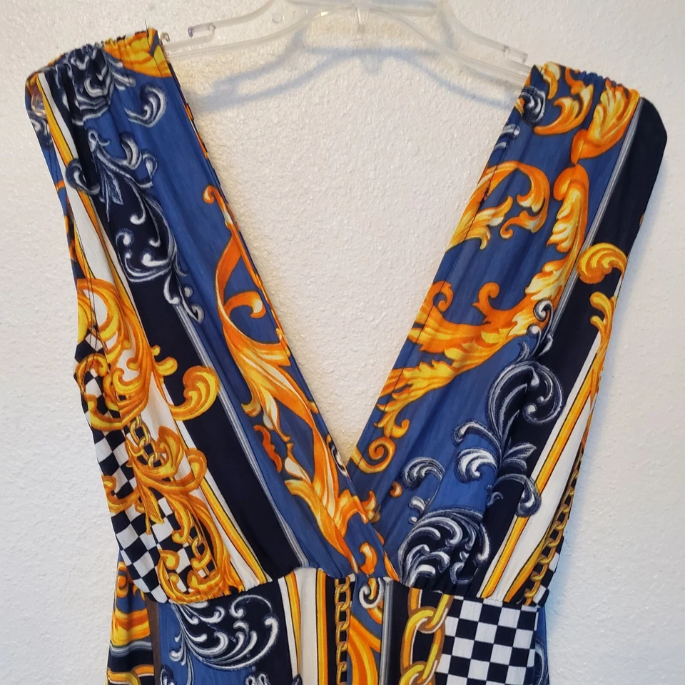 Starlette Jumpsuit Deep V Neck With Belt Party Cocktails Womens Size L - Image 4 of 4