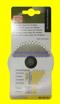PROXXON 28731 Sägeblatt Super Cut 80 Zähne FKS FET KGS80 Durchmesser Ø85mm - NEU