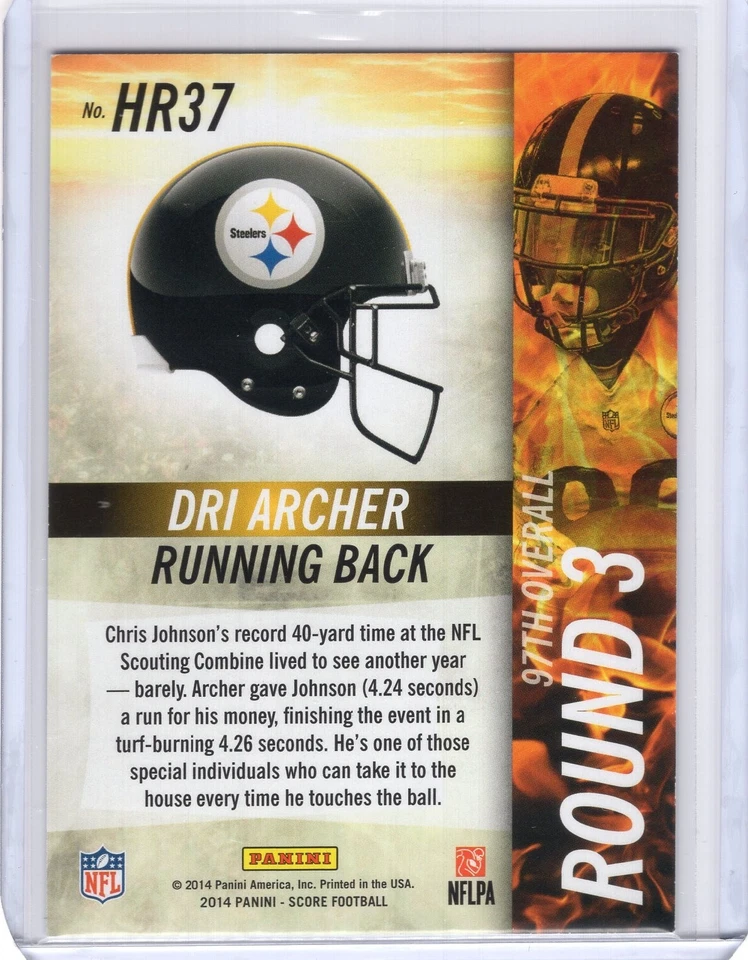2014 Panini Score Hot Rookie Artist Proof #HR37 Dri Archer RC 25/35 - Image 2 of 2