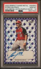 2022 Perfect Game AUTO Purple Wave 3/7 RYDER HELFRICK Arkansas Razorbacks PSA 10