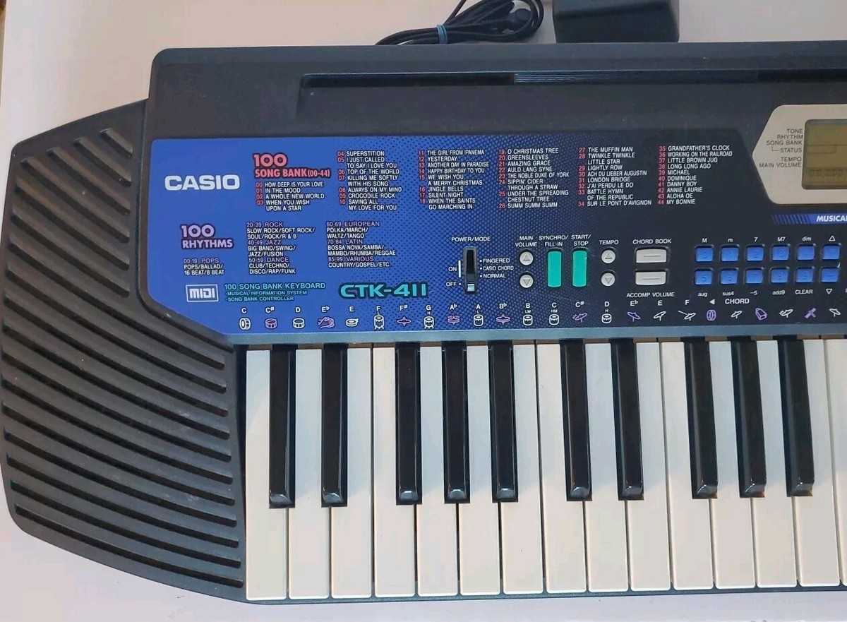 CASIO/カシオ 100 SONG BANK 『CTK-411 』電子ピアノ Casio Keyboard CTK-411 49 Keys 12 Note Poly 100 Rhythms 100