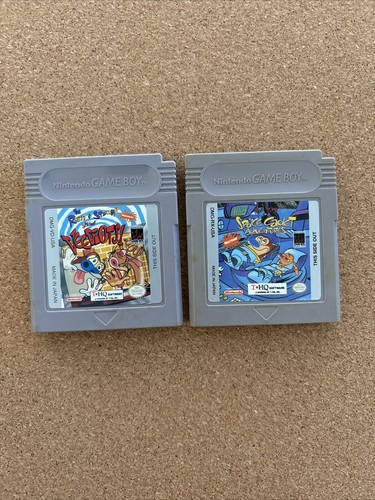 Ren & Stimpy Show Nintendo Game Boy Space Cadet + Veediots! Set Of 2 Games!! - Picture 1 of 5
