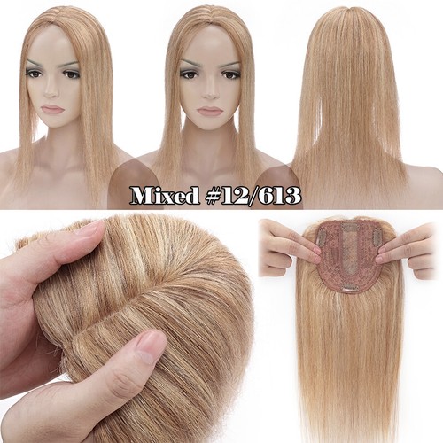 CLEARANCE Russian Virgin Human Hair Topper Top Piece Women Hairpiece Wiglet Mono - Picture 34 of 45