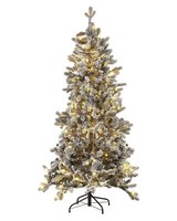 KüNstlicher Weihnachtsbaum Schneebedeckt 180 Cm Mit Led-Beleuchtung Weiß Tatlow