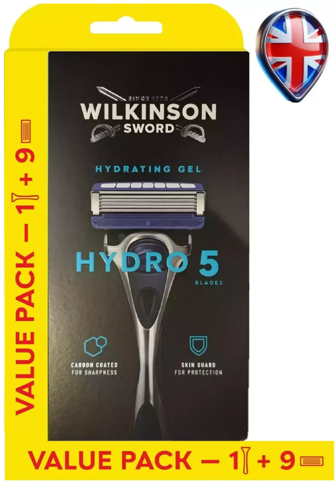 Wilkinson Sword Hydro 5 Mens Razor with 9 Blades Refills Genuine + FREE Holder