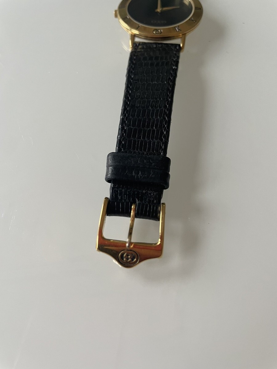 Gucci Vintage Gold watch with Black Face embossed Snakeskin Gucci Vintage Gold watch with Black Face embossed Snakeskin