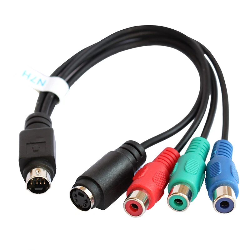 RGB/ 3 RCA Female to 7 Pin S-Video with 4 pin S-Video Female Component Cable UK - Image 3 of 4