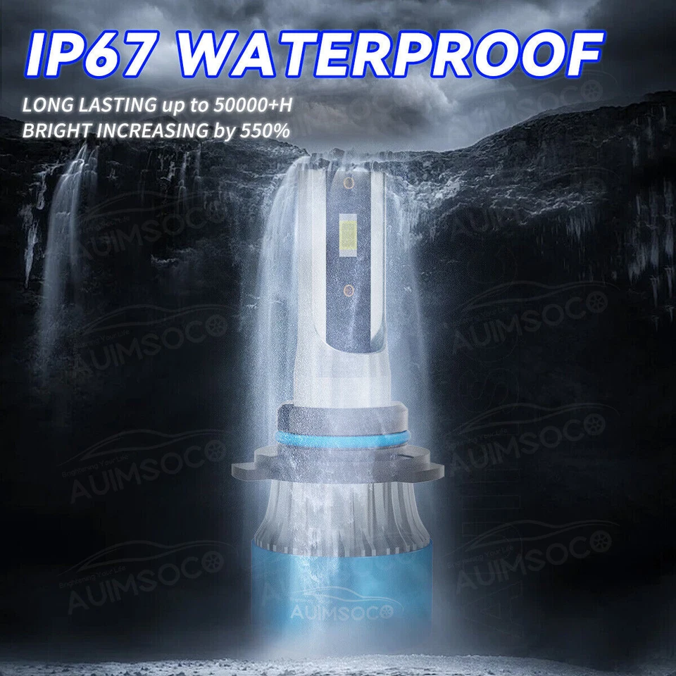 For 1993 Cadillac 60 Special HB3 9005 LED Headlight Lamp High Beam 6000K 2pcs - Image 2 of 4