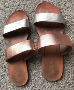 gold 2 strap sandals
