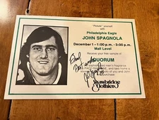 JOHN SPAGNOLA SIGNED PHILADELPHIA EAGLES STRAWBRIDGE & CLOTHIER AD 6"X9" AUTO