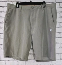 Hurley Men's Walking Short Sz 38 Green Quick Dry Shorts Hiking Casual Chino