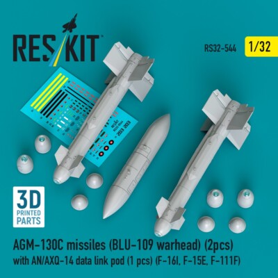 1:32 AGM-130C missiles (BLU-109 warhead) 2pcs with AN/AXQ-14 data link pod 1pcs