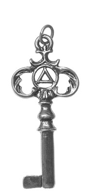 AA Anonyme Alkoholiker Vintage Symbol Anhänger, #1023 groß, Sterlingsilber