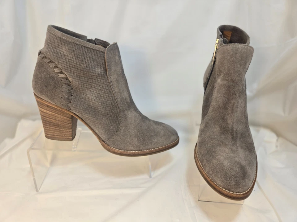 Botas Chelsea Aquatalia Fern Para Mujer Cuero Gamuza Taupe Cremallera Lateral Italia EE. UU. 6,5 M Foto 2 de 4