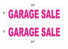 Garage Sale Hot Pink 6"x24" REAL ESTATE RIDER SIGNS Buy 1 Get 1 FREE 2 Sided