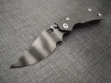 Strider Knives PT Flame Titanium Tiger Stripe Persian Blade CPM154 Steel