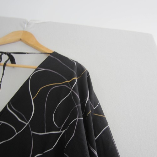 City Chic Jumpsuit Womens Plus Medium 18 Black White Yellow Geometric Wide Leg - Picture 9 of 20